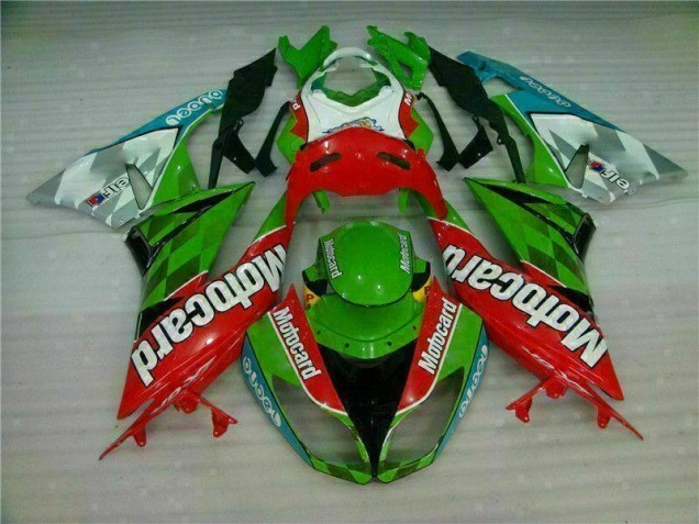 2009-2012 Red Green Motocard ZX6R Motorcycle Fairings 2009-2012 Red Green Motocard ZX6R Motorcycle Fairings