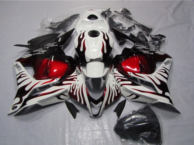 2009-2012 White Black Red Flame CBR600RR Motorcycle Fairings 2009-2012 White Black Red Flame CBR600RR Motorcycle Fairings