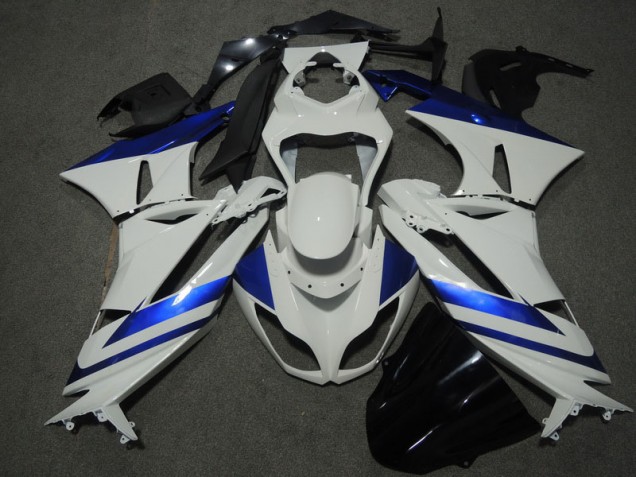 2009-2012 White Blue ZX6R Motorcycle Fairings 2009-2012 White Blue ZX6R Motorcycle Fairings