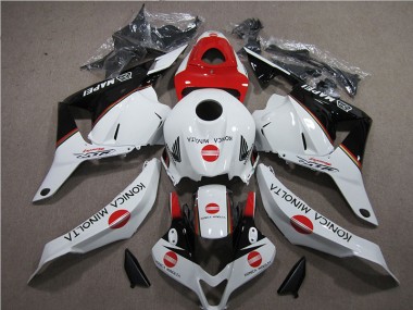 2009-2012 White Red Konica Minolta CBR600RR Motorcycle Fairings
