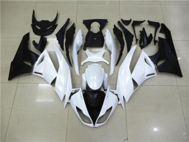 2009-2012 White ZX6R Motorcycle Fairings