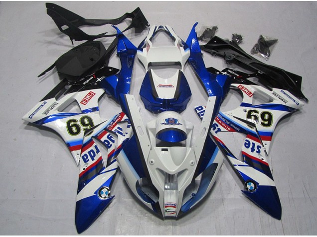 2009-2014 White Blue Sterilgarda 69 S1000RR Motorcycle Fairings 2009-2014 White Blue Sterilgarda 69 S1000RR Motorcycle Fairings