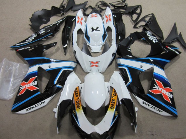 2009-2016 White Blue Brux Dark Dog GSXR 1000 Motorcycle Fairings