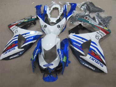 2009-2016 White Blue Samsung GSXR 1000 Motorcycle Fairings