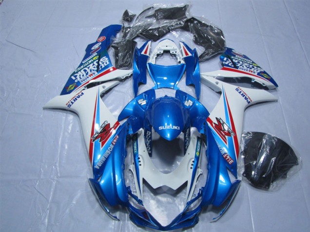 2011-2021 Blue White GSXR 600 Motorcycle Fairings 2011-2021 Blue White GSXR 600 Motorcycle Fairings