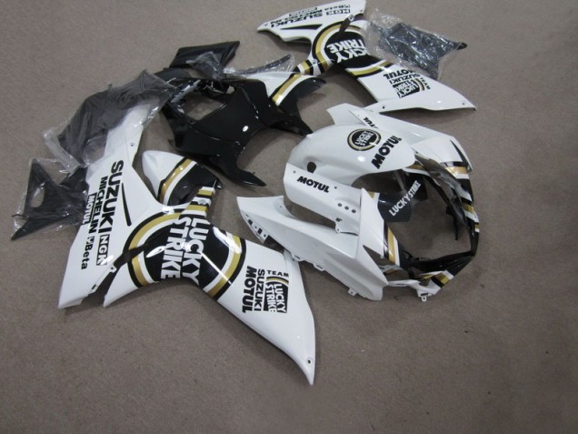 2011-2021 White Lucky Strike Black Motul GSXR 750 Motorcycle Fairings 2011-2021 White Lucky Strike Black Motul GSXR 750 Motorcycle Fairings