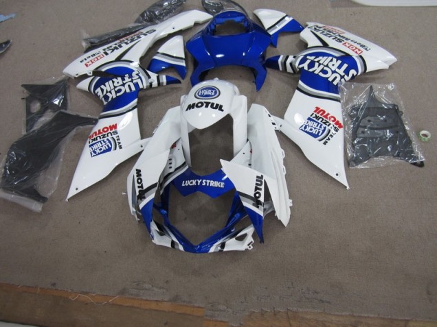 2011-2021 White Lucky Strike Motul GSXR 750 Motorcycle Fairings 2011-2021 White Lucky Strike Motul GSXR 750 Motorcycle Fairings