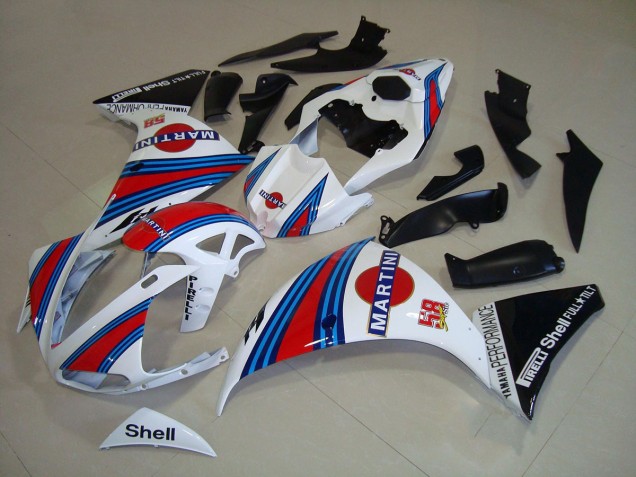 2012-2014 White Black Martini YZF R1 Motorcycle Fairings