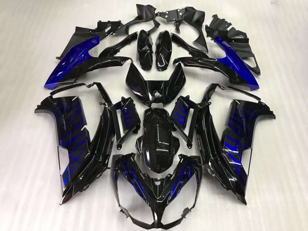 2012-2016 Black Blue Flame EX650 Motorcycle Fairings 2012-2016 Black Blue Flame EX650 Motorcycle Fairings