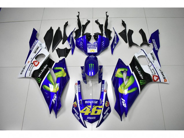 2017-2021 Monster Blue Movistar 46 YZF R6 Motorcycle Fairings 2017-2021 Monster Blue Movistar 46 YZF R6 Motorcycle Fairings